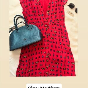 Red Butterfly Print Dress